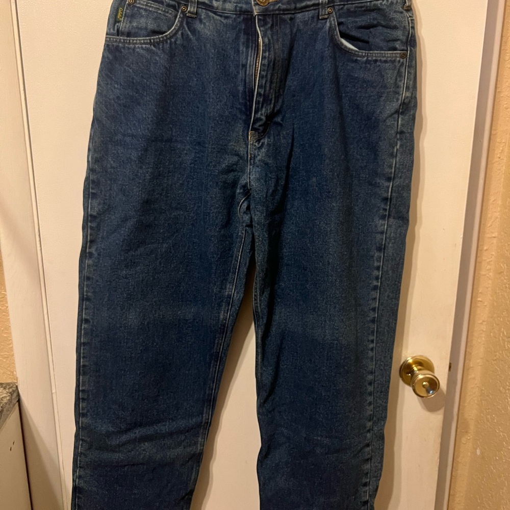Cabela's Flannel Lined Relaxed Fit Dark Blue Jeans Great Hunting Jeans